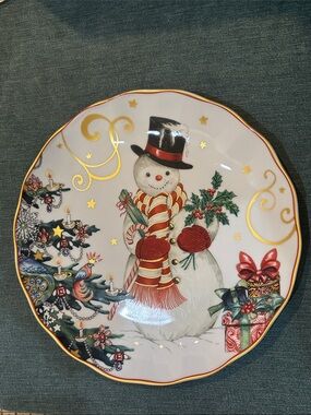 Snowman Dinner plate Twas the Night Before Christmas